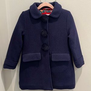 Mini Boden Navy Dress Coat Sz 3-4
